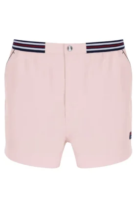 Pantaloncini High Tide in spugna a righe con tasche, rosa pallido
