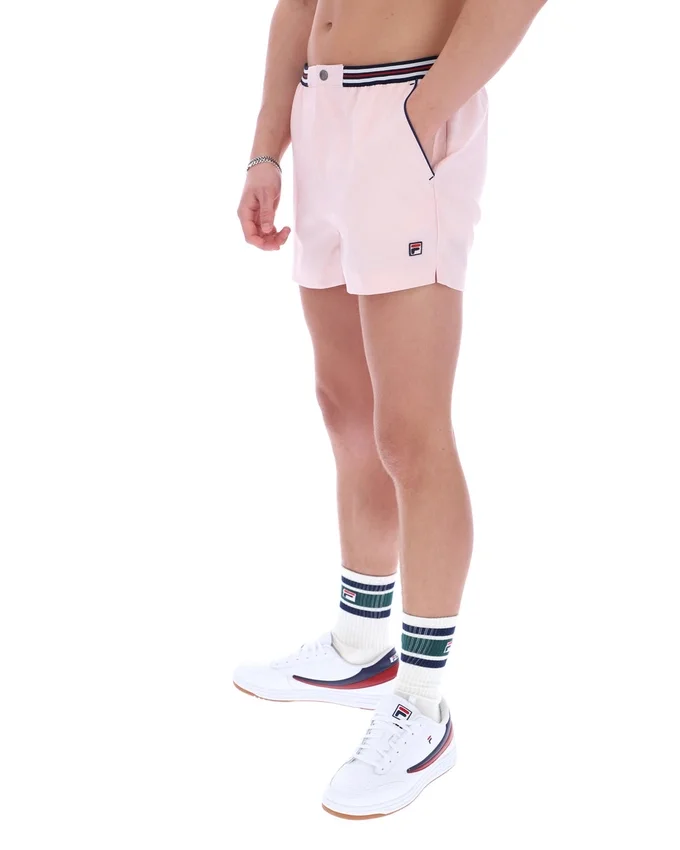 Pantaloncini High Tide in spugna a righe con tasche, rosa pallido