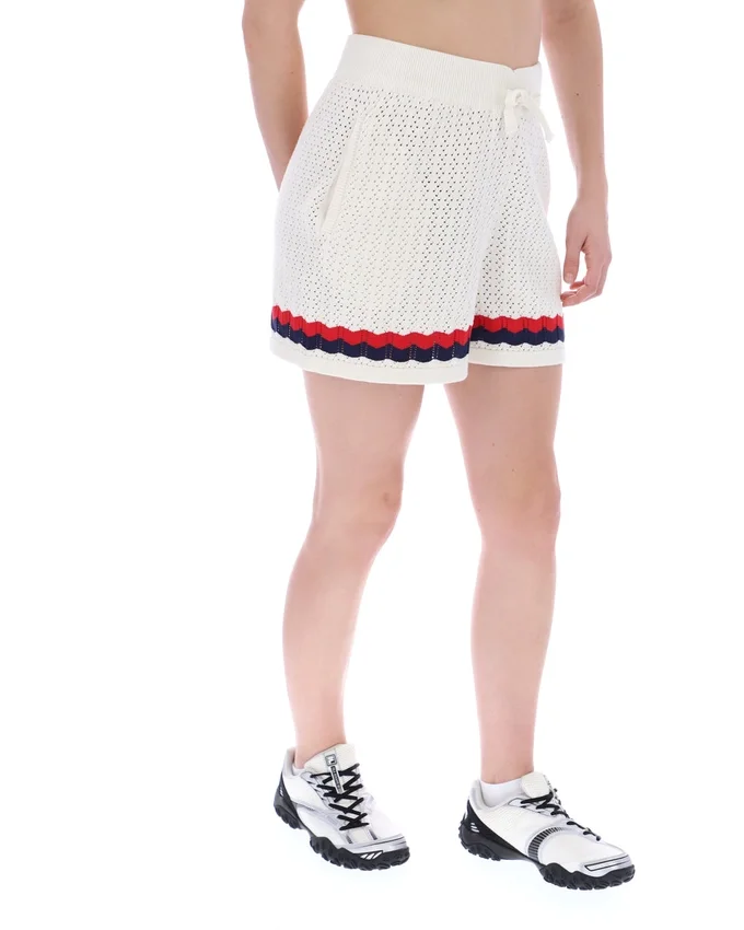 Pantaloncini in maglia all'uncinetto Fino