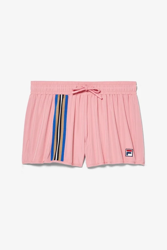 Pantaloncini rosa con dettagli a nastro