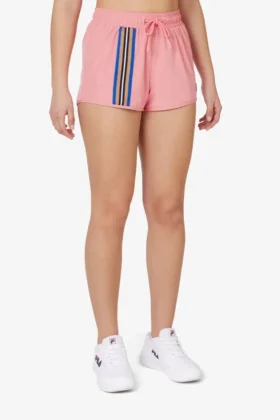 Pantaloncini rosa con dettagli a nastro