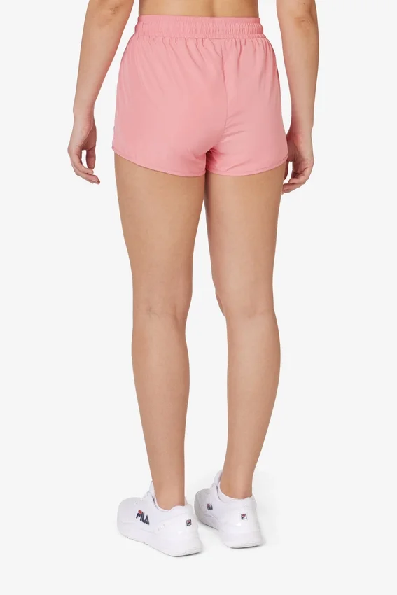 Pantaloncini rosa con dettagli a nastro