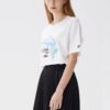 Pantaloncini sportivi casual a maniche corte con stampa delfino, bianchi