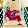 Pantaloni a gamba dritta Ventisei viola