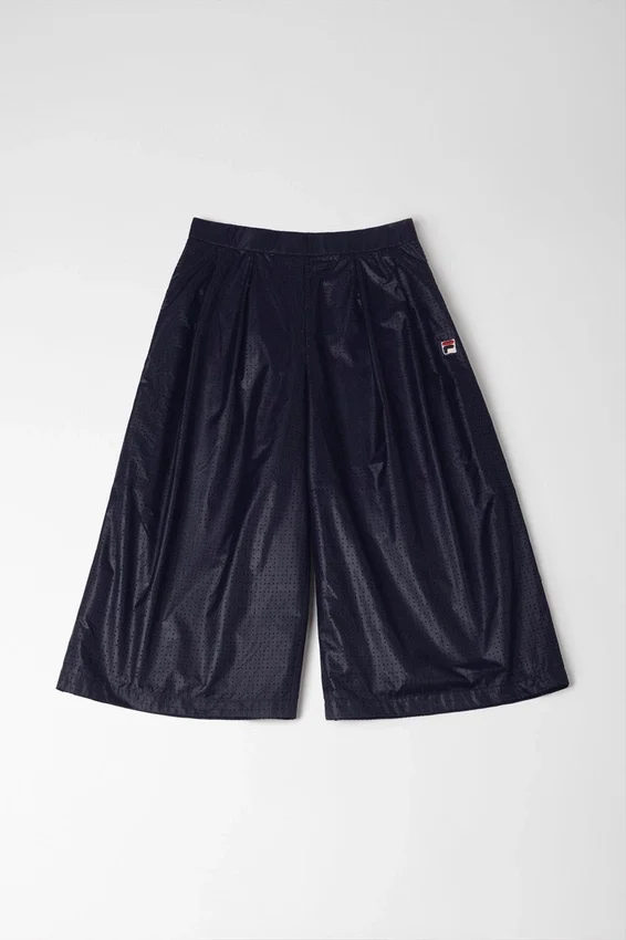 Pantaloni a zampa con pieghe blu notte