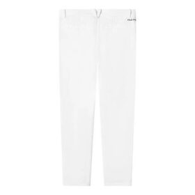 Pantaloni casual da uomo a gamba dritta con logo, bianchi