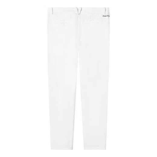 Pantaloni casual da uomo a gamba dritta con logo, bianchi