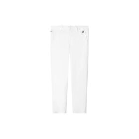 Pantaloni casual da uomo a gamba dritta con logo, bianchi
