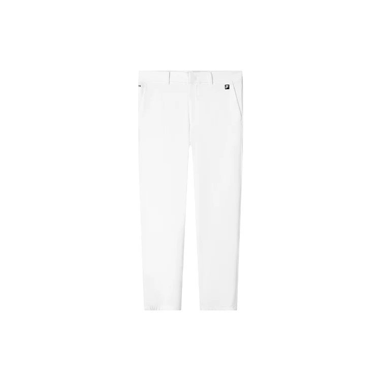 Pantaloni casual da uomo a gamba dritta con logo, bianchi