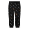 Pantaloni casual da uomo in maglia con monogramma, neri