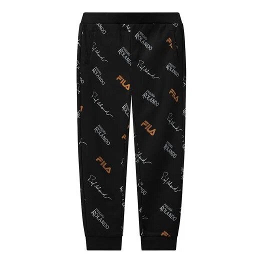 Pantaloni casual da uomo in maglia con monogramma, neri