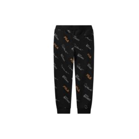 Pantaloni casual da uomo in maglia con monogramma, neri