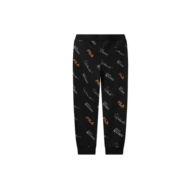 Pantaloni casual da uomo in maglia con monogramma, neri