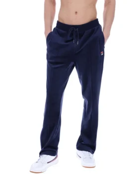 Pantaloni da jogging Fila in velluto Fio blu navy a gamba dritta