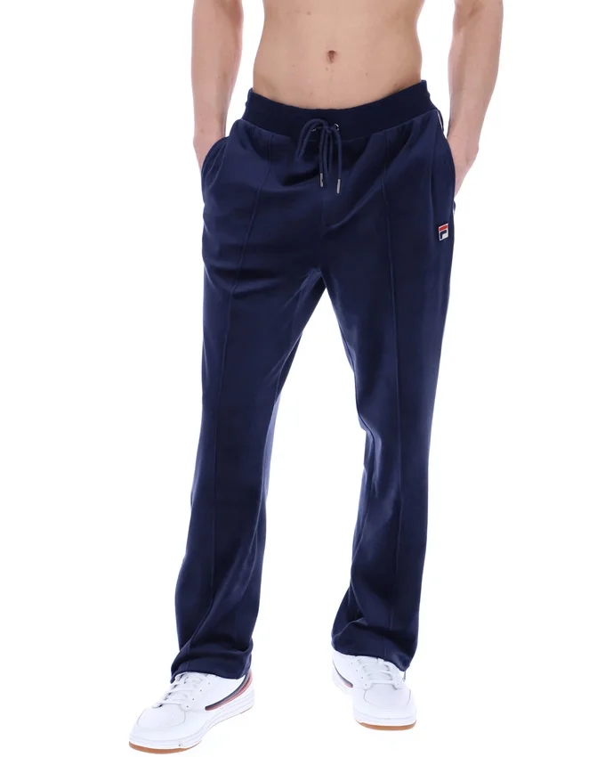 Pantaloni da jogging Fila in velluto Fio blu navy a gamba dritta