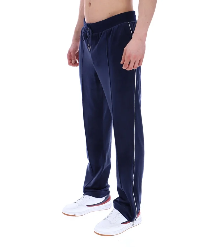 Pantaloni da jogging Fila in velluto Fio blu navy a gamba dritta
