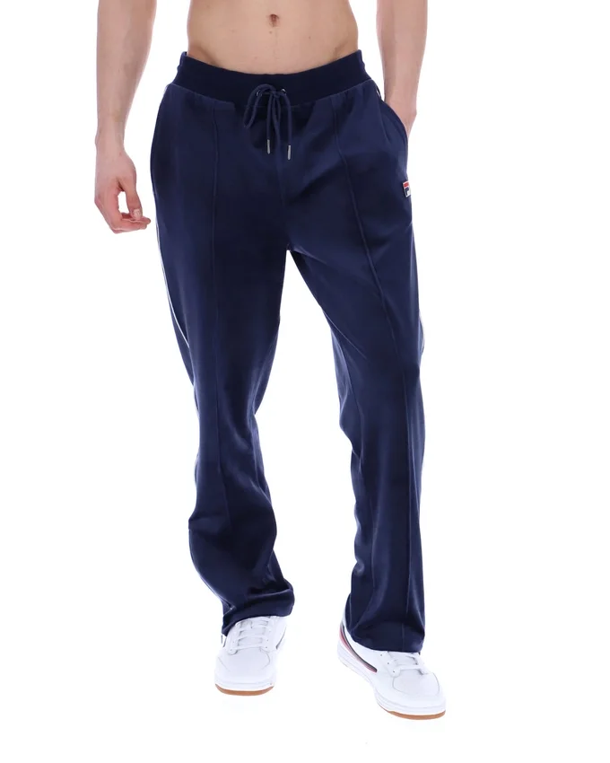 Pantaloni da jogging Fila in velluto Fio blu navy a gamba dritta