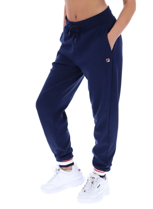 Pantaloni da jogging Fila Jianna con risvolto, blu navy