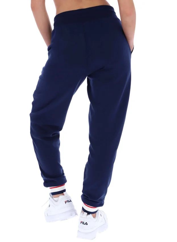 Pantaloni da jogging Fila Jianna con risvolto, blu navy