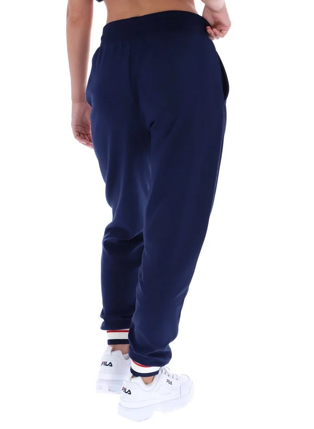 Pantaloni da jogging Fila Jianna con risvolto, blu navy
