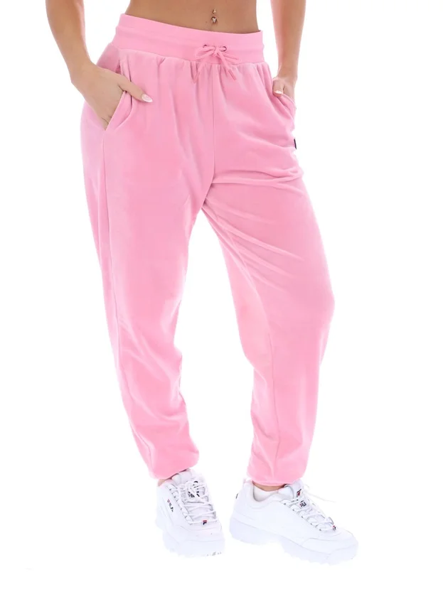 Pantaloni da jogging Justina con risvolto in rosa prismatico