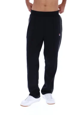 Pantaloni da jogging Tavis neri a gamba dritta con cuciture a contrasto