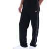 Pantaloni da jogging Tavis neri a gamba dritta con cuciture a contrasto