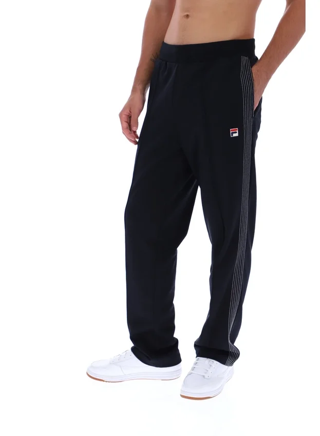 Pantaloni da jogging Tavis neri a gamba dritta con cuciture a contrasto