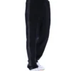 Pantaloni da jogging Tavis neri a gamba dritta con cuciture a contrasto