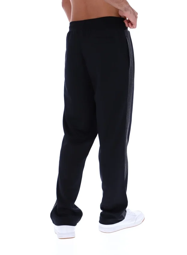 Pantaloni da jogging Tavis neri a gamba dritta con cuciture a contrasto