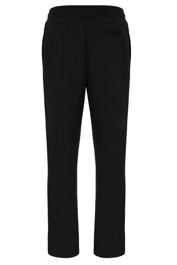 Pantaloni da jogging Tavis neri a gamba dritta con cuciture a contrasto