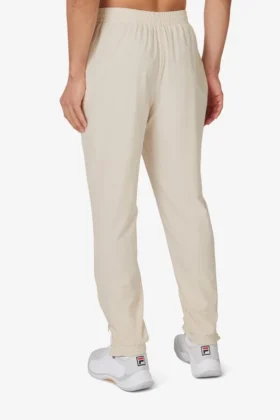 Pantaloni da tennis in tessuto intrecciato beige per la Court