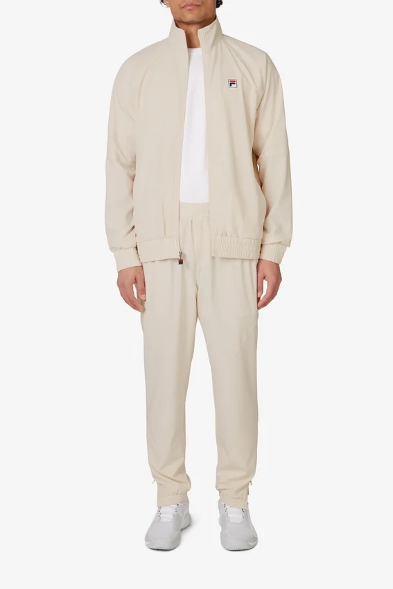 Pantaloni da tennis in tessuto intrecciato beige per la Court