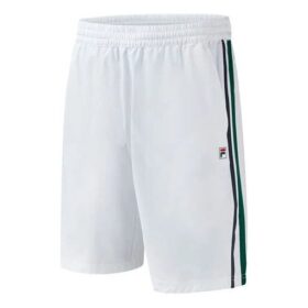 Pantaloni da tennis laterali traspiranti in tessuto a cinque vie da uomo, bianchi