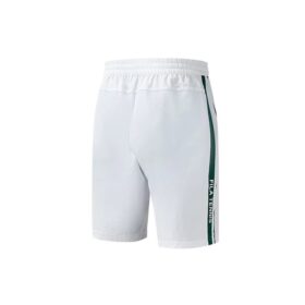 Pantaloni da tennis laterali traspiranti in tessuto a cinque vie da uomo, bianchi