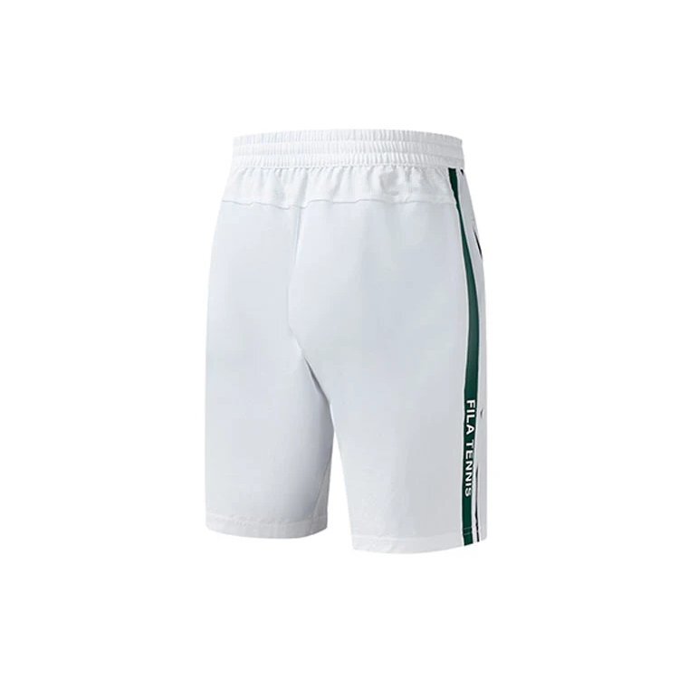 Pantaloni da tennis laterali traspiranti in tessuto a cinque vie da uomo, bianchi