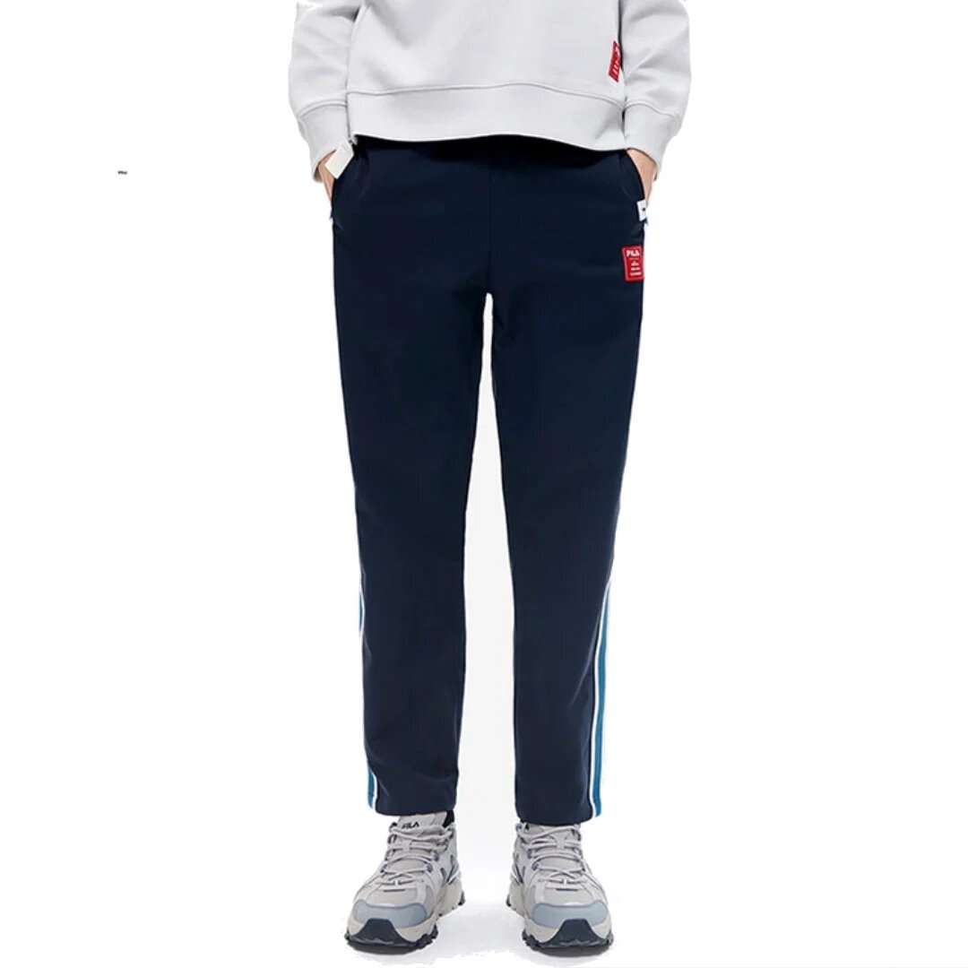 Pantaloni da tuta in tessuto con striscia laterale della collaborazione Fila x Mihara Yasuhiro "Navy White"