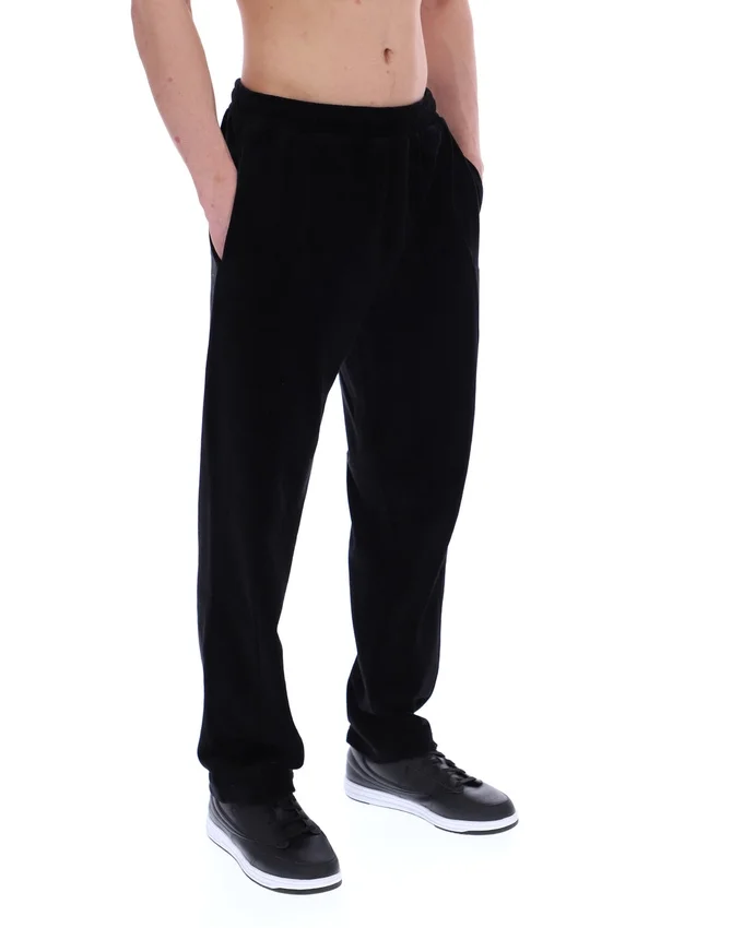 Pantaloni da tuta in velluto nero Lorrie
