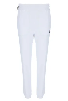 Pantaloni della tuta unisex bianchi con cuciture a contrasto