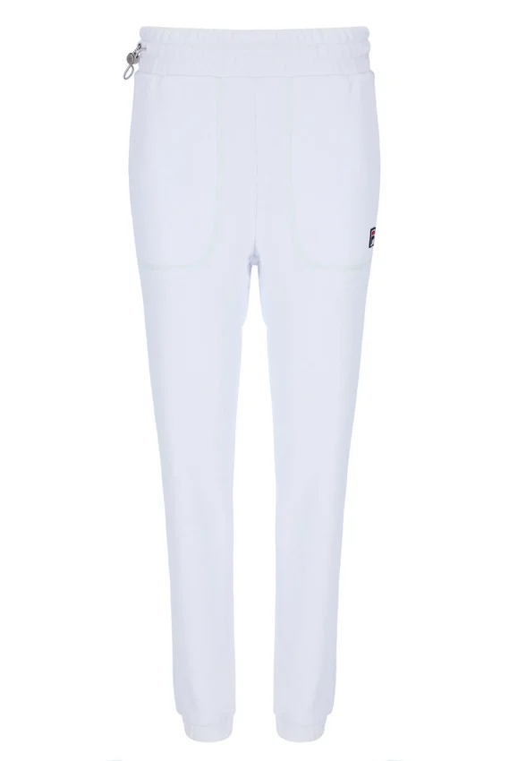 Pantaloni della tuta unisex bianchi con cuciture a contrasto