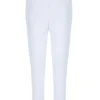 Pantaloni della tuta unisex bianchi con cuciture a contrasto