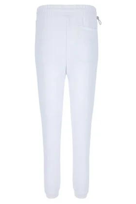 Pantaloni della tuta unisex bianchi con cuciture a contrasto