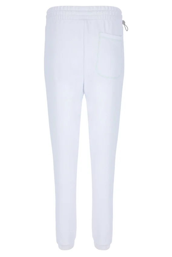 Pantaloni della tuta unisex bianchi con cuciture a contrasto