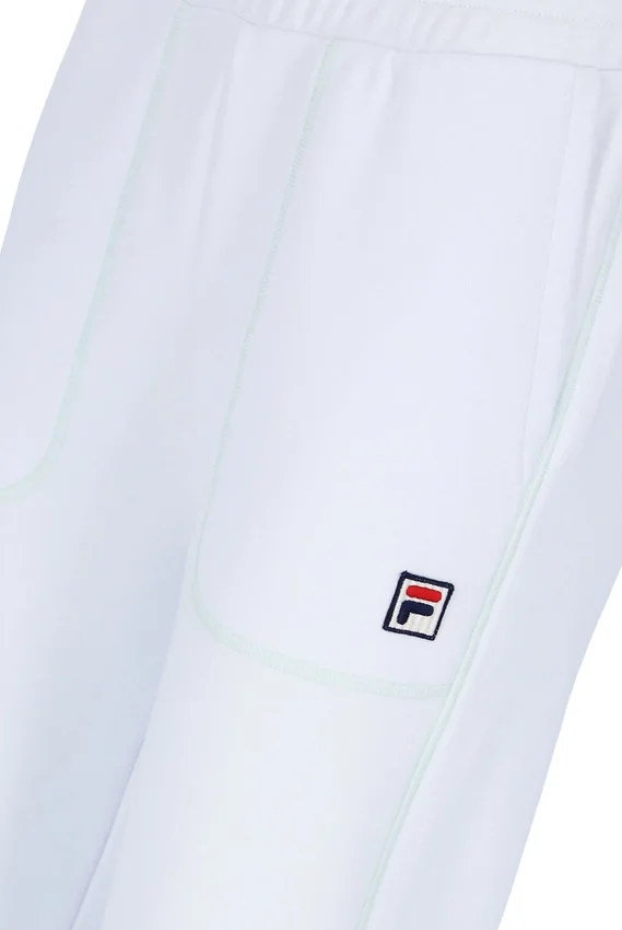 Pantaloni della tuta unisex bianchi con cuciture a contrasto