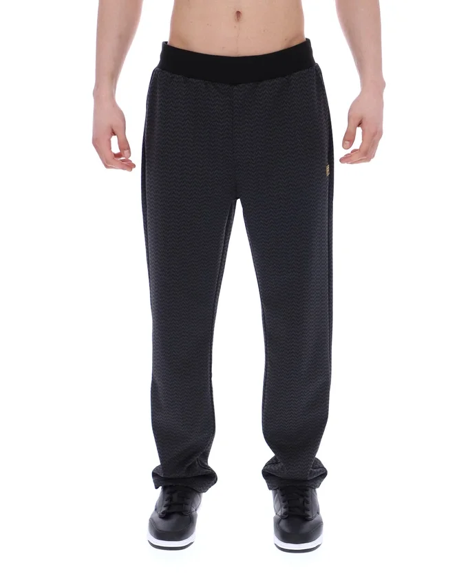 Pantaloni Edward a spina di pesce neri