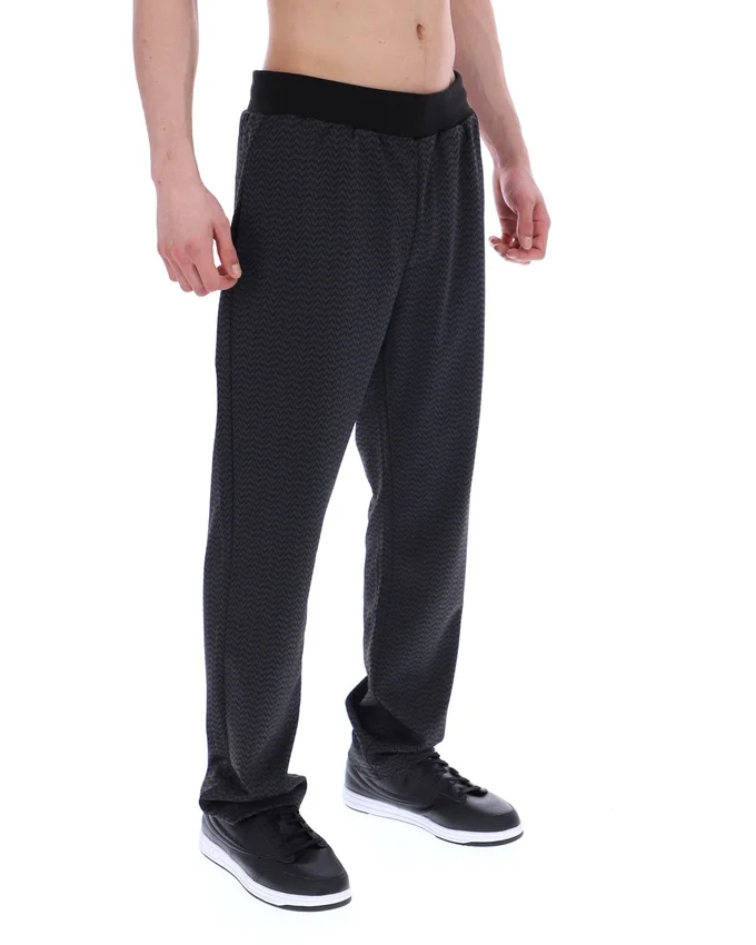 Pantaloni Edward a spina di pesce neri