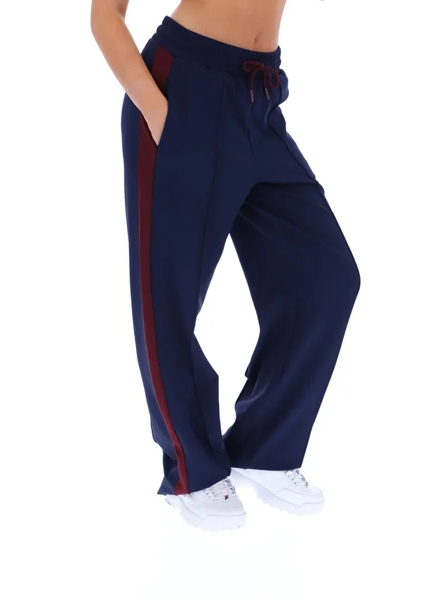 Pantaloni eleganti a gamba dritta Fila Chiara blu navy