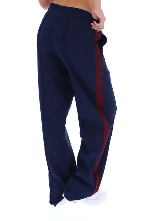 Pantaloni eleganti a gamba dritta Fila Chiara blu navy