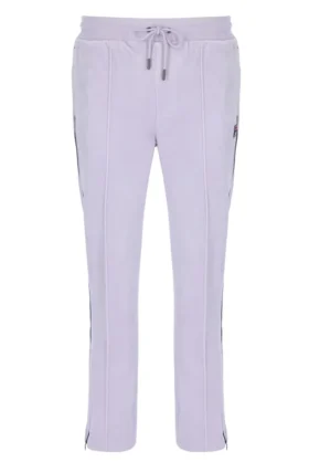 Pantaloni jogger a gamba dritta in velluto Fio color Misty Lilac