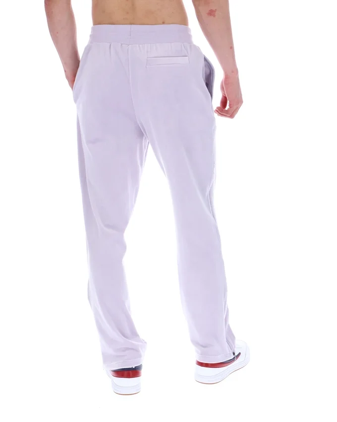 Pantaloni jogger a gamba dritta in velluto Fio color Misty Lilac